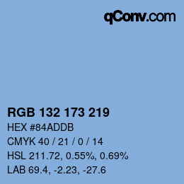 颜色代码: RGB 132 173 219 | qconv.com