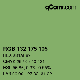 カラーコード: RGB 132 175 105 | qconv.com