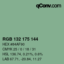 Farbcode: RGB 132 175 144 | qconv.com