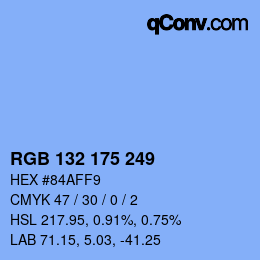 Color code: RGB 132 175 249 | qconv.com