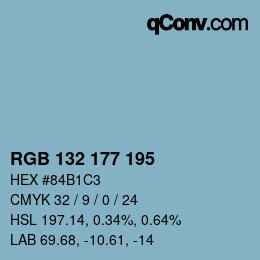 Color code: RGB 132 177 195 | qconv.com