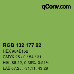 Color code: RGB 132 177 82 | qconv.com
