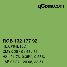 カラーコード: RGB 132 177 92 | qconv.com