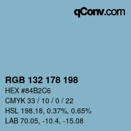 Color code: RGB 132 178 198 | qconv.com