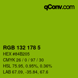 カラーコード: RGB 132 178 5 | qconv.com