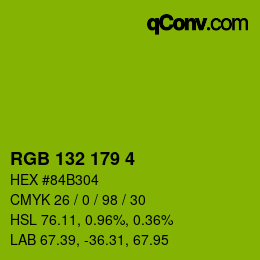 カラーコード: RGB 132 179 4 | qconv.com