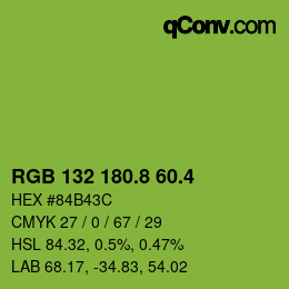 カラーコード: RGB 132 180.8 60.4 | qconv.com