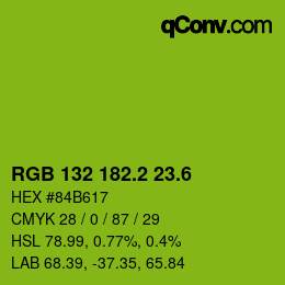 カラーコード: RGB 132 182.2 23.6 | qconv.com