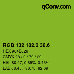 カラーコード: RGB 132 182.2 38.6 | qconv.com