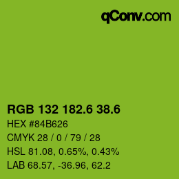 カラーコード: RGB 132 182.6 38.6 | qconv.com