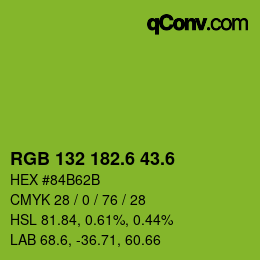 カラーコード: RGB 132 182.6 43.6 | qconv.com