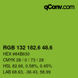 カラーコード: RGB 132 182.6 48.6 | qconv.com