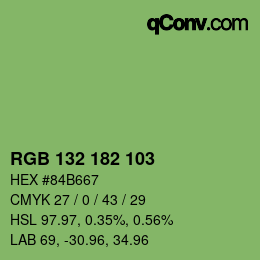 カラーコード: RGB 132 182 103 | qconv.com