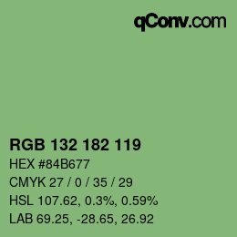 Código de color: RGB 132 182 119 | qconv.com