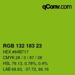 Color code: RGB 132 183 23 | qconv.com