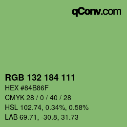 Farbcode: RGB 132 184 111 | qconv.com
