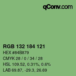 Farbcode: RGB 132 184 121 | qconv.com