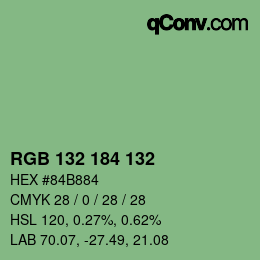 颜色代码: RGB 132 184 132 | qconv.com