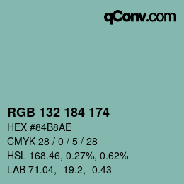 Farbcode: RGB 132 184 174 | qconv.com