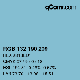 Color code: RGB 132 190 209 | qconv.com