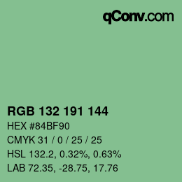 Color code: RGB 132 191 144 | qconv.com