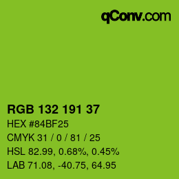 カラーコード: RGB 132 191 37 | qconv.com