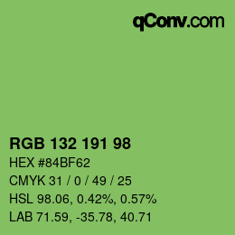 カラーコード: RGB 132 191 98 | qconv.com