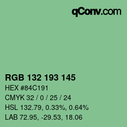 Color code: RGB 132 193 145 | qconv.com