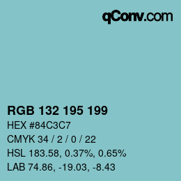 Color code: RGB 132 195 199 | qconv.com