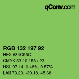 カラーコード: RGB 132 197 92 | qconv.com