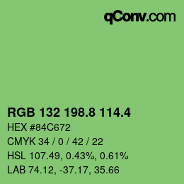 カラーコード: RGB 132 198.8 114.4 | qconv.com