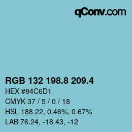 カラーコード: RGB 132 198.8 209.4 | qconv.com