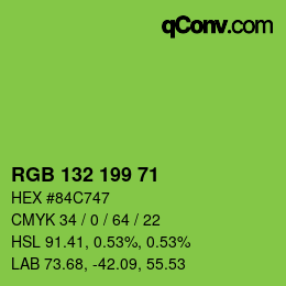 Color code: RGB 132 199 71 | qconv.com