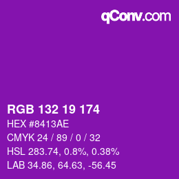 Color code: RGB 132 19 174 | qconv.com