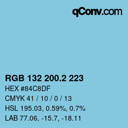 カラーコード: RGB 132 200.2 223 | qconv.com