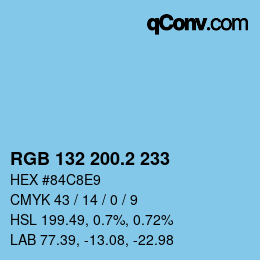 カラーコード: RGB 132 200.2 233 | qconv.com