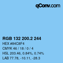 カラーコード: RGB 132 200.2 244 | qconv.com
