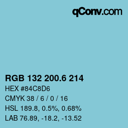 カラーコード: RGB 132 200.6 214 | qconv.com