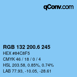 カラーコード: RGB 132 200.6 245 | qconv.com