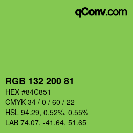 Color code: RGB 132 200 81 | qconv.com