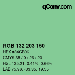 Color code: RGB 132 203 150 | qconv.com