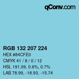 颜色代码: RGB 132 207 224 | qconv.com