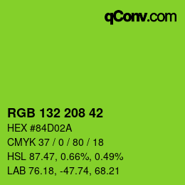 Farbcode: RGB 132 208 42 | qconv.com