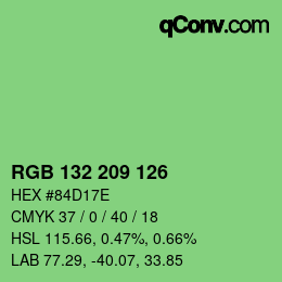 カラーコード: RGB 132 209 126 | qconv.com