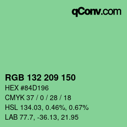 カラーコード: RGB 132 209 150 | qconv.com