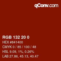 Color code: RGB 132 20 0 | qconv.com