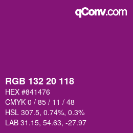 カラーコード: RGB 132 20 118 | qconv.com