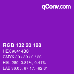 Color code: RGB 132 20 188 | qconv.com