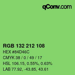 Color code: RGB 132 212 108 | qconv.com