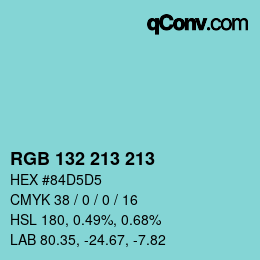 Color code: RGB 132 213 213 | qconv.com